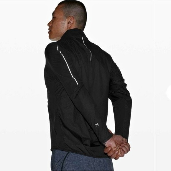 lululemon athletica Other - lululemon athletica Men’s Super Light Black Windbreaker Hooded Zip Up Large